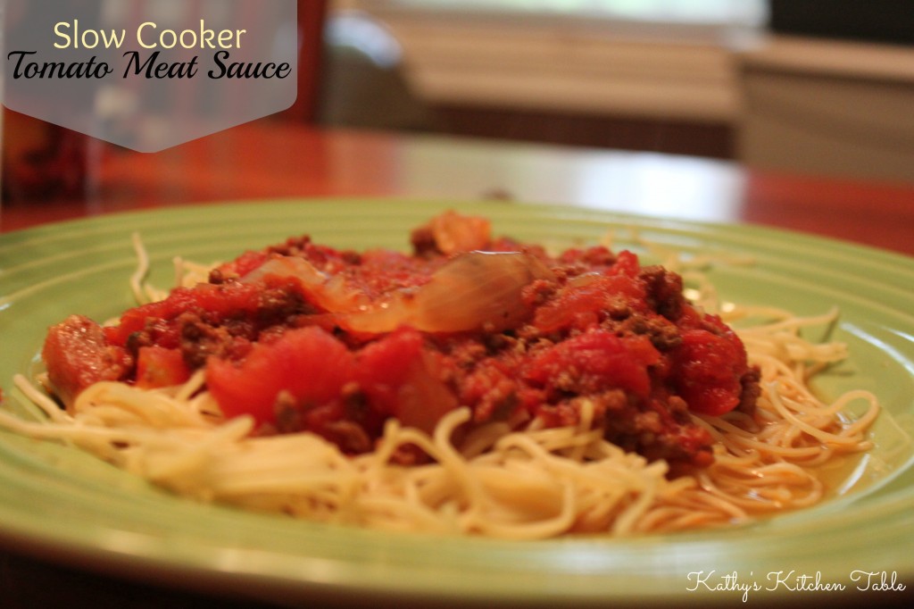 Slow Cooker Tomato Meat Sauce | Kathy's Kitchen Table